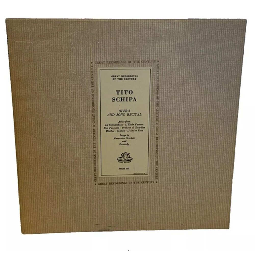 Tito Schipa Opera And Song Recital (Vinyl, 1961) Angel COLH 117 VG+ Program LP